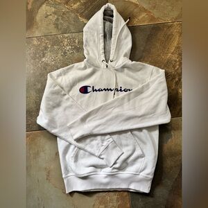 Champion White Hoodie with Logo